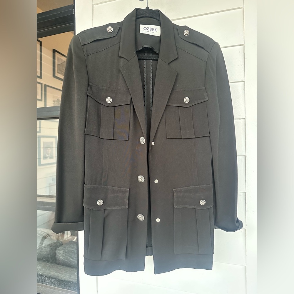Ozbek Black Military-Style Blazer